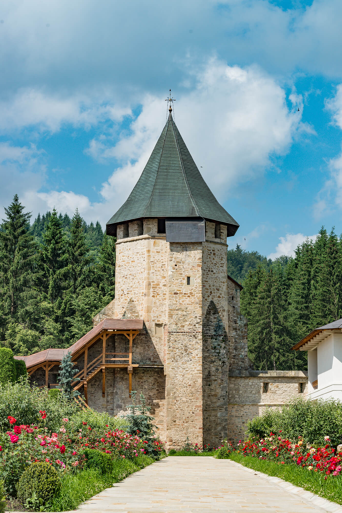 The Treasury Tower. View from inside the monastery precincts.