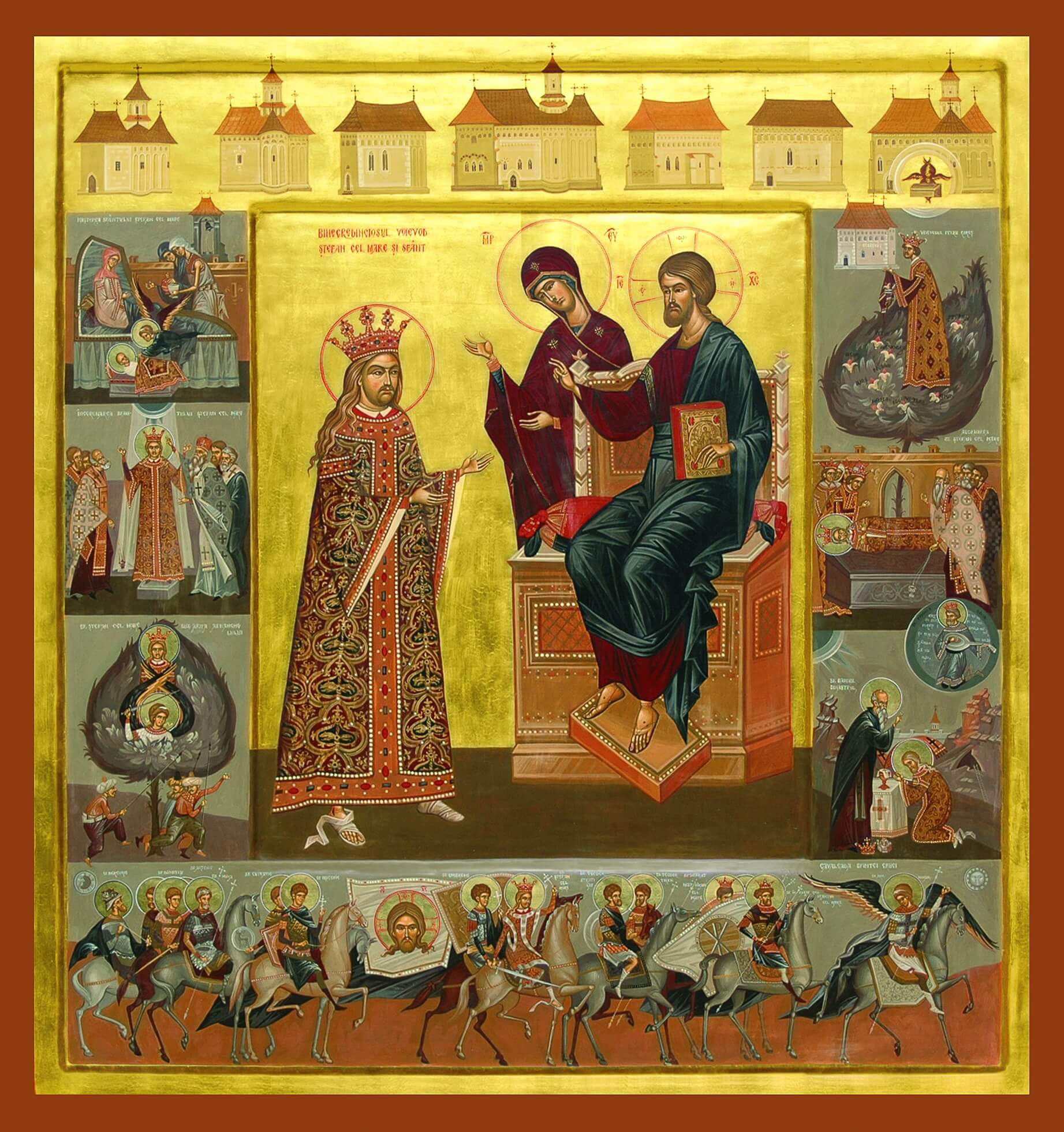 An icon of Holy Prince Stephen the Great painted by Elena Murariu.