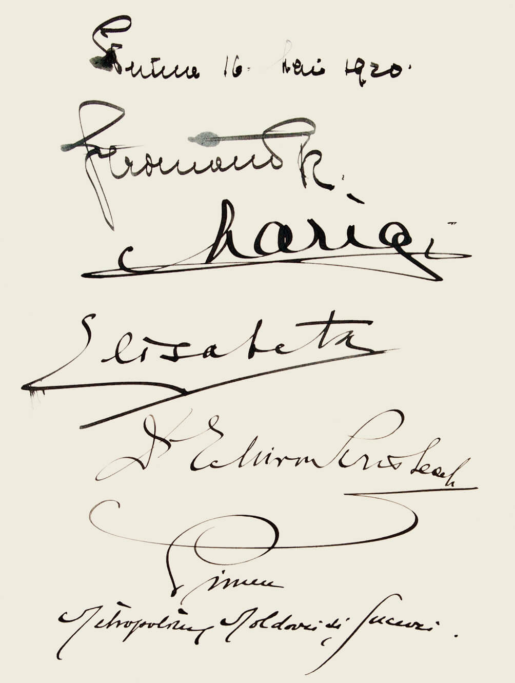 Signatures of the Royal Family in the Impression Book.