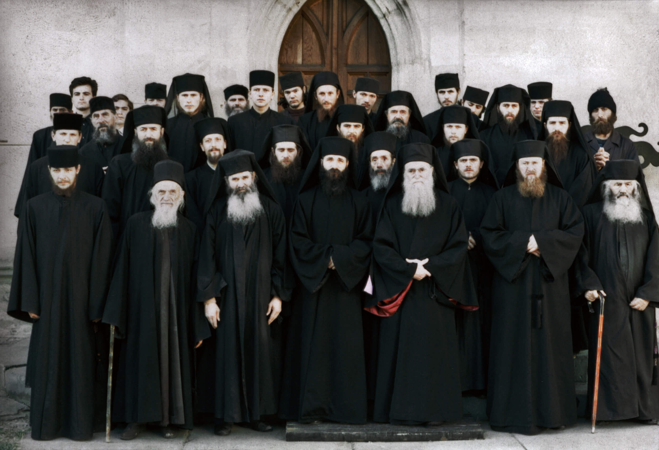The Putna monastic community in 1993.